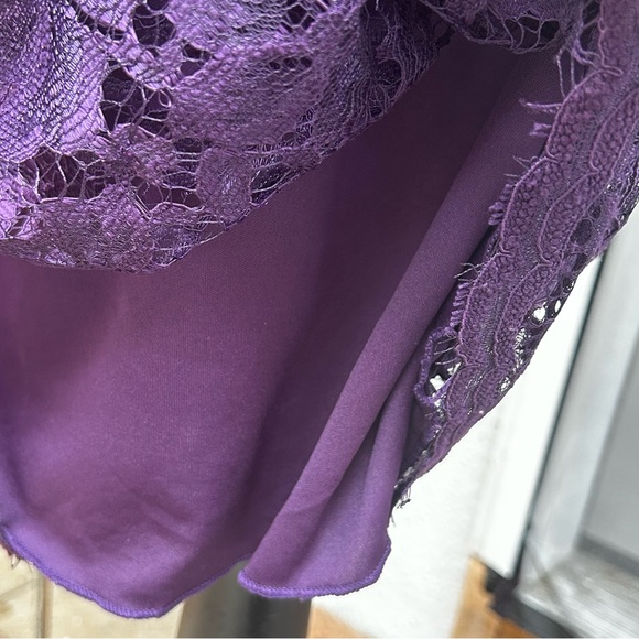 Enfocus Studio Purple Lace Dress Lined Modest Minimalist Wedding Guest Size 8 - Picture 6 of 11